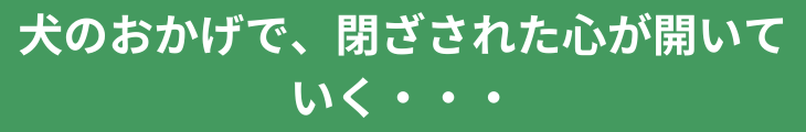 犬のおかげで、閉ざされた心が開いていく・・・