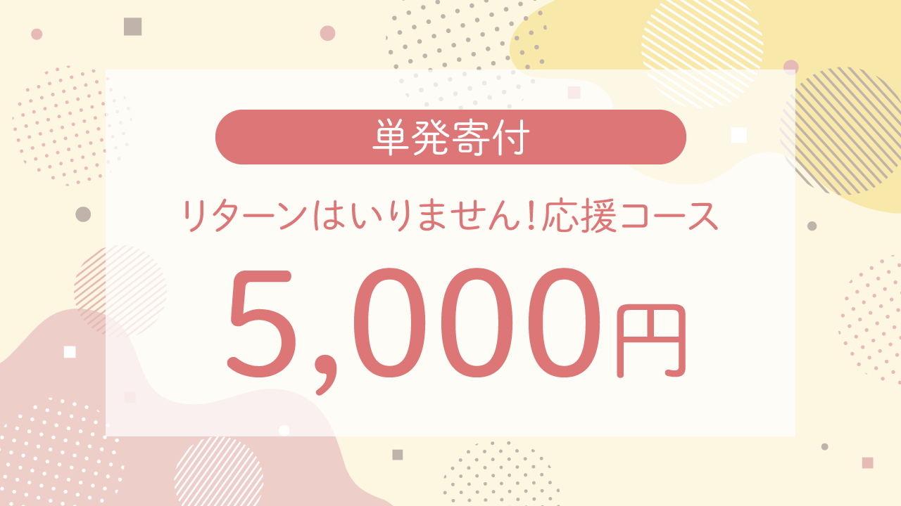 単発寄付 5,000円・リターンはいりません!応援コース