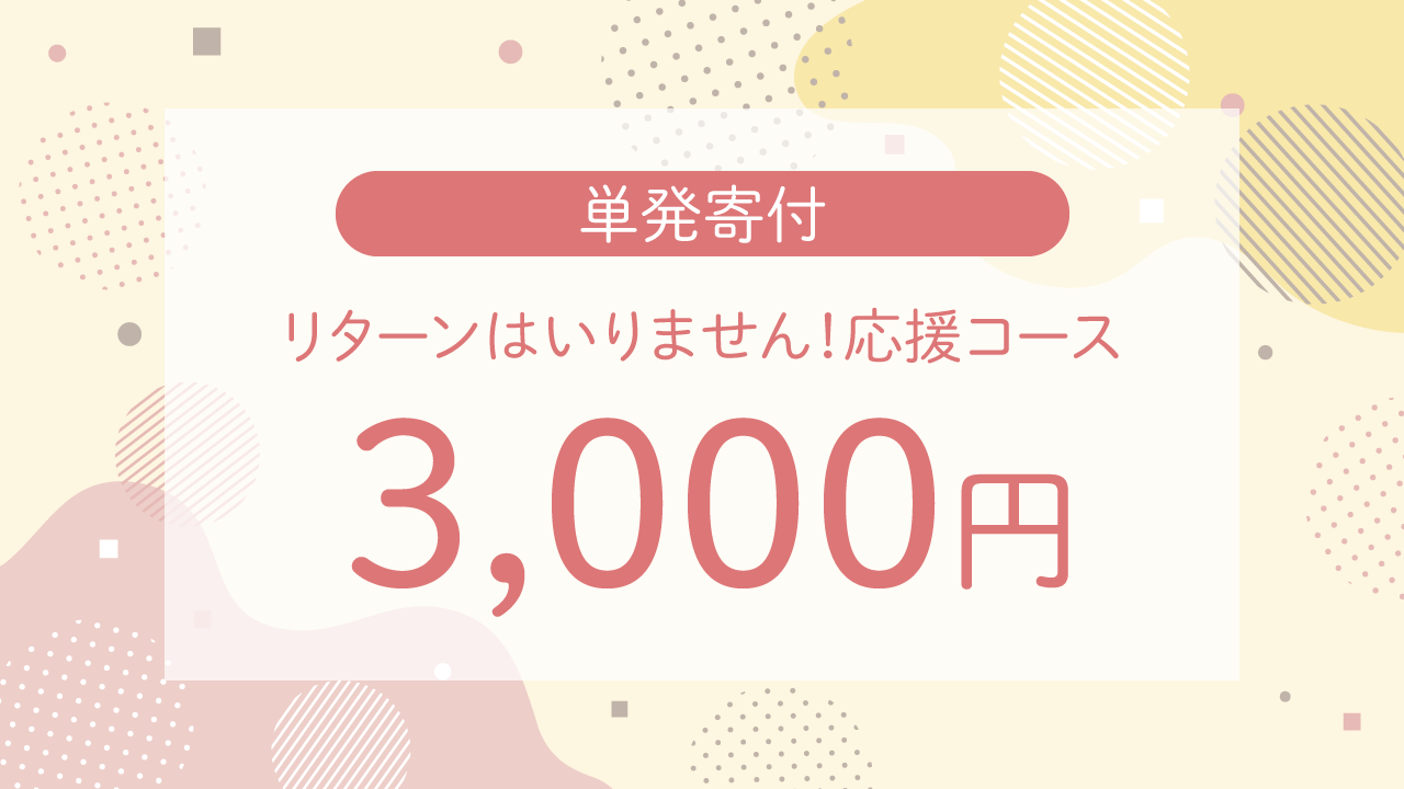 単発寄付 3,000円・リターンはいりません！応援コース