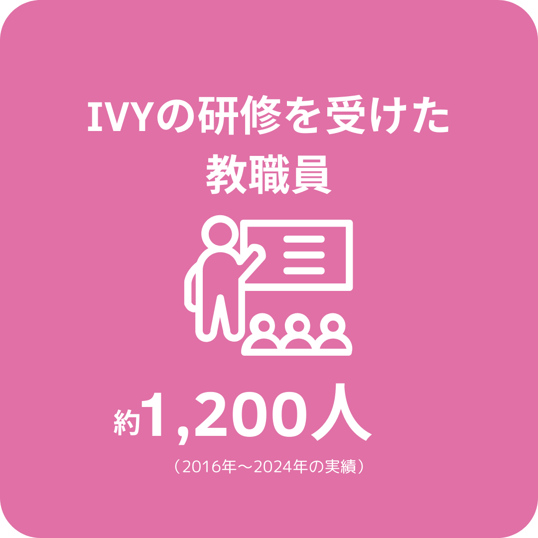 IVYの研修を受けた教職員　約1200人