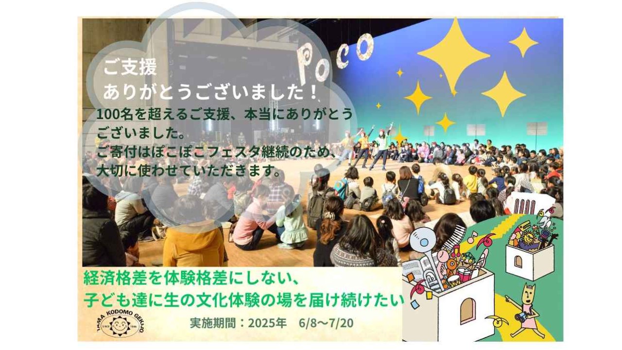 経済格差を体験格差にしない！子ども達に生の文化体験の場を届け続けたい！