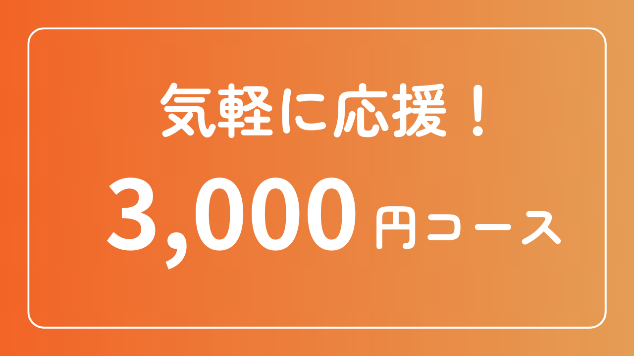 気軽に応援！3,000円コース