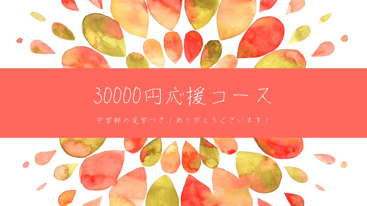 30000円応援コース（中学部見学）