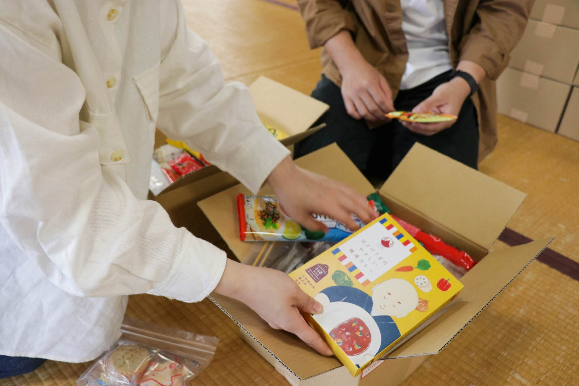 寄贈品の仕分け・梱包のボランティア
